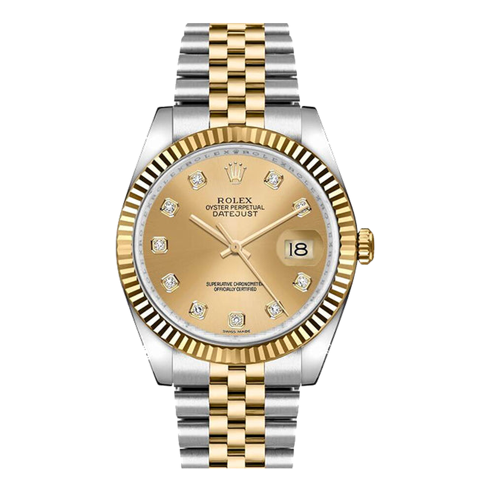 Rolex Datejust 36 Rolesor Yellow Fluted / Jubilee / Champagne Diamonds