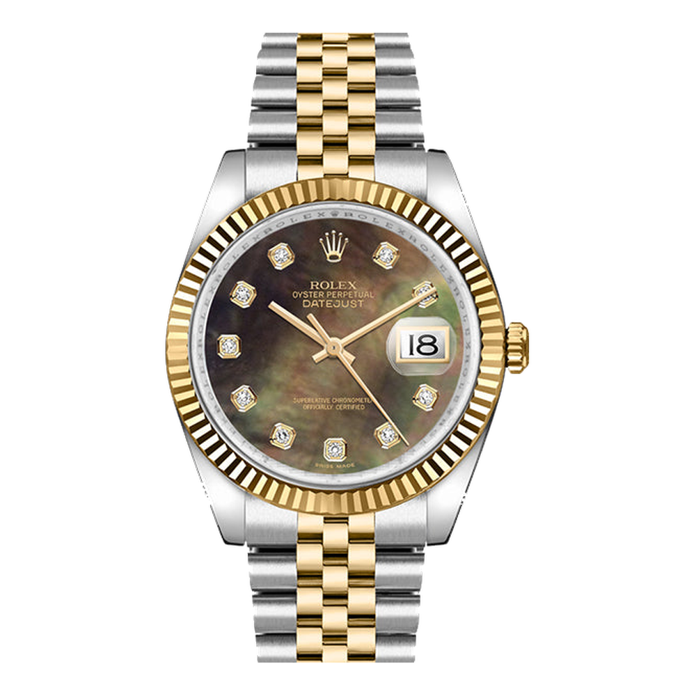 Rolex Datejust 36 Rolesor Yellow Fluted / Jubilee / Black MOP