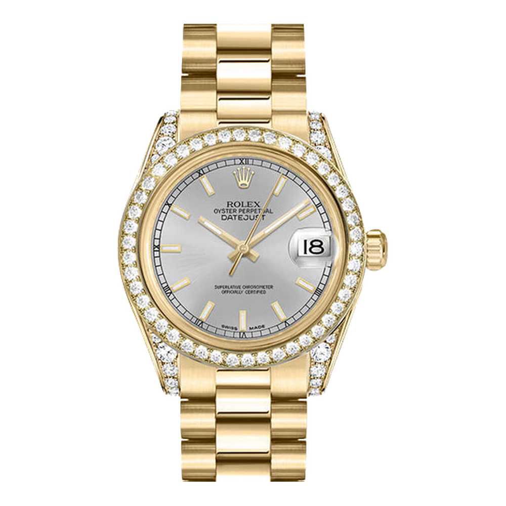 Rolex Datejust 31 Yellow Gold Diamond / President / Silver