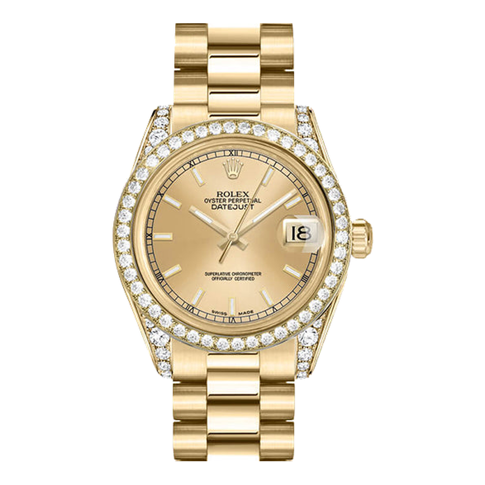 Rolex Datejust 31 Yellow Gold Diamond / President / Champagne