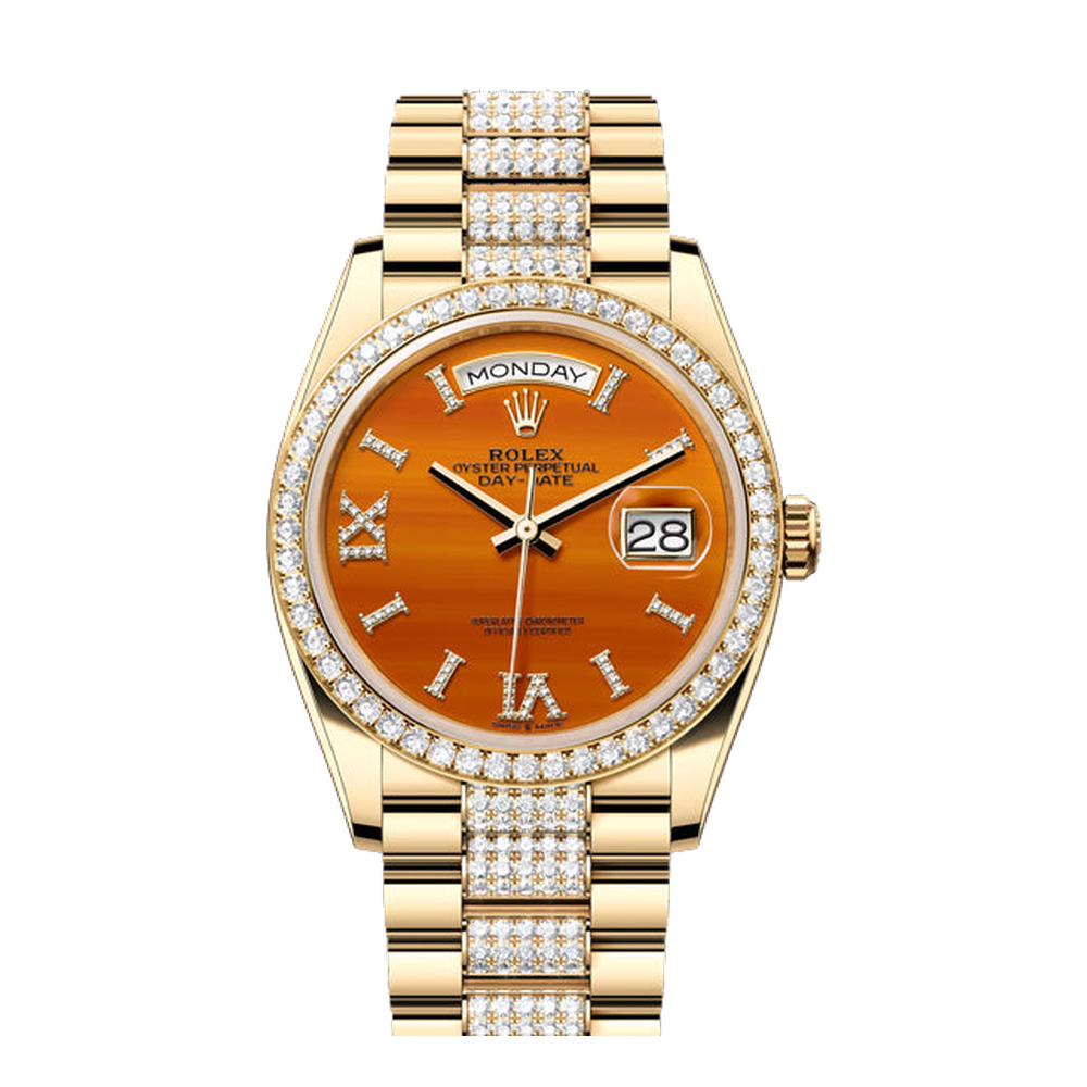 Rolex Day-Date 36 Orange Dial Straps