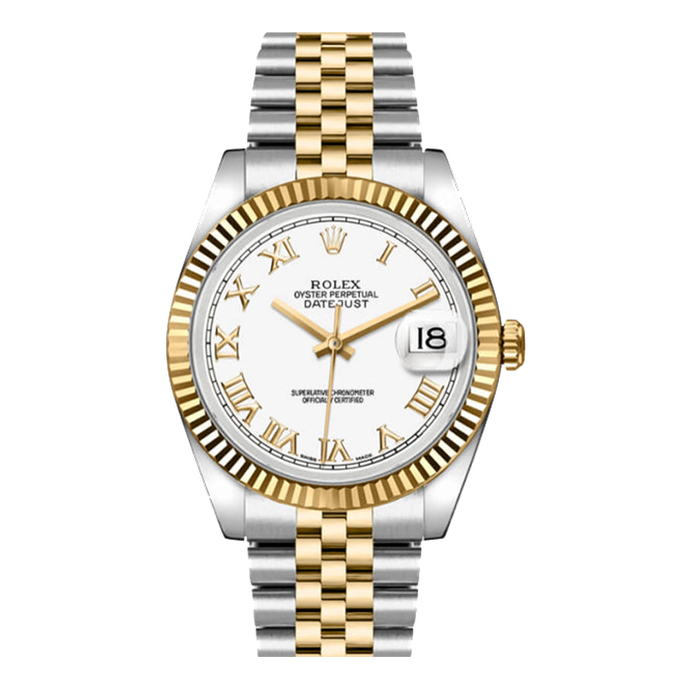 Rolex Datejust 36 Rolesor Yellow Fluted / Jubilee / White Roman