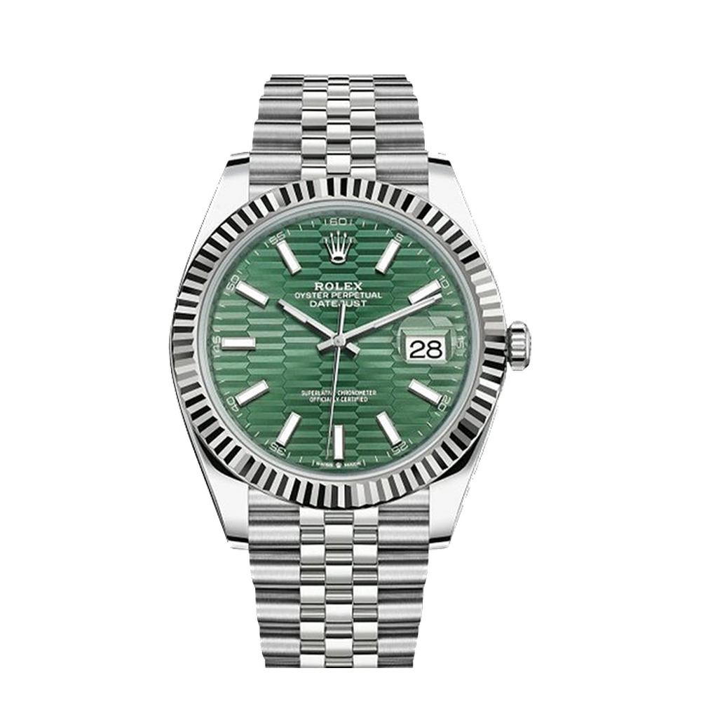 Rolex Datejust 41 Stainless Steel - Fluted / Green - Fluted / Jubilee Green Dial Straps