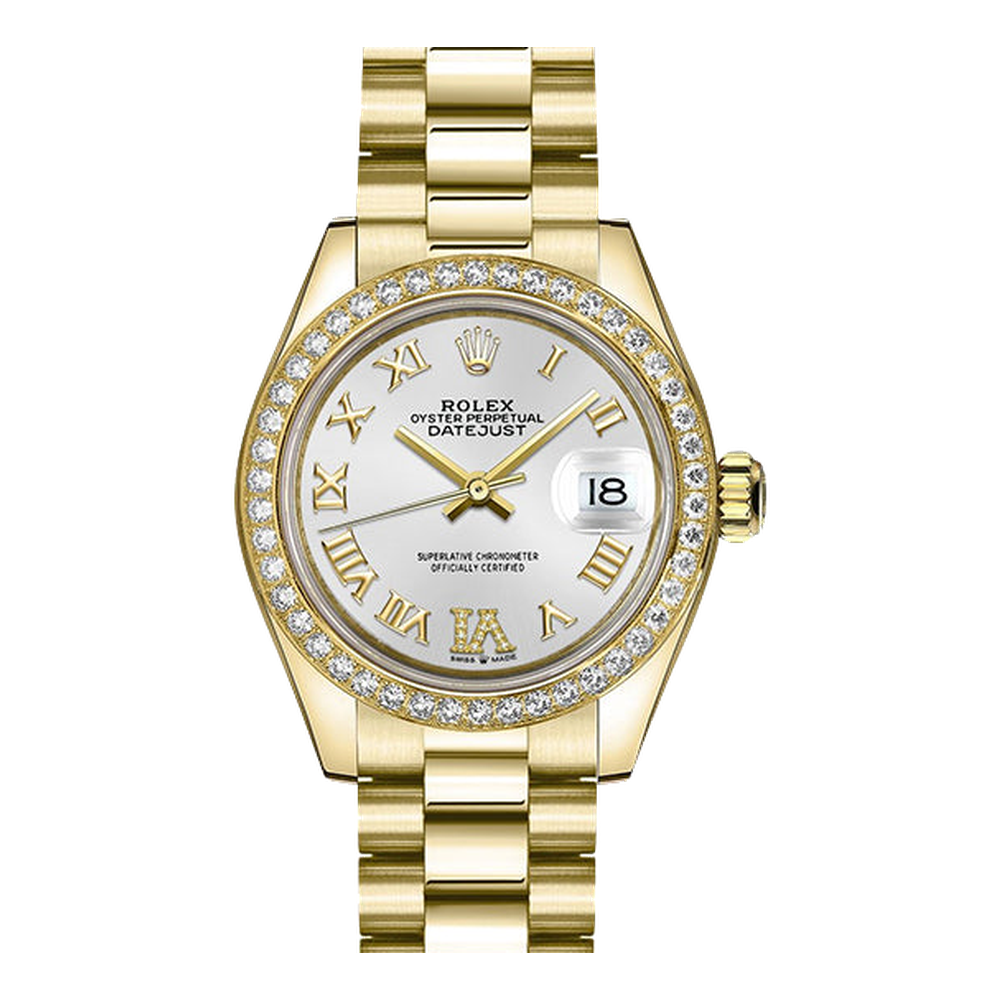 Rolex Datejust 31 Yellow Gold / Diamond / Silver - Roman / President