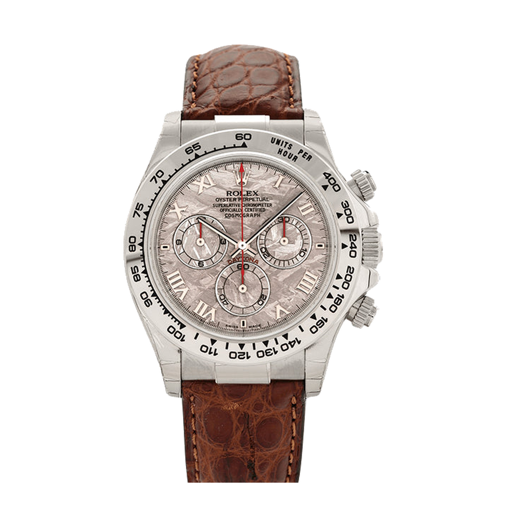 Rolex Daytona White Gold Strap Meteorite Roman
