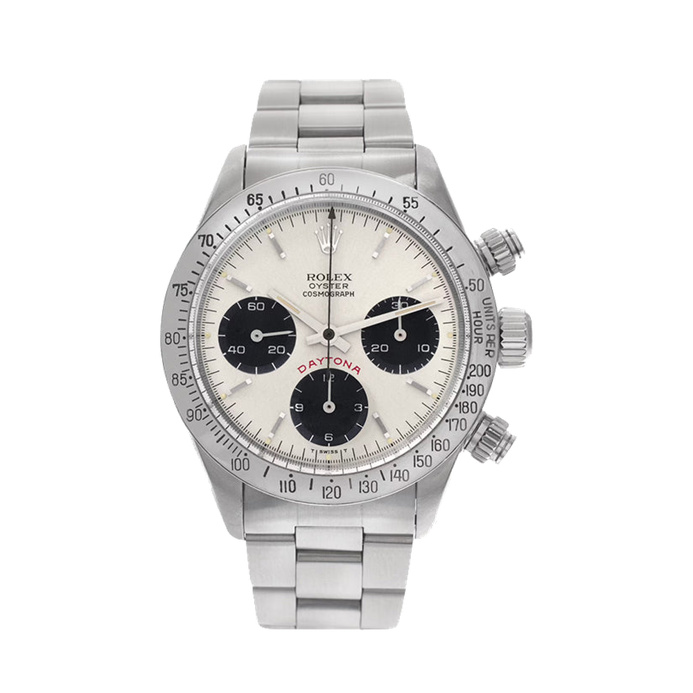 Rolex Daytona 6265 Stainless Steel / Silver / Big Red White Dial Straps