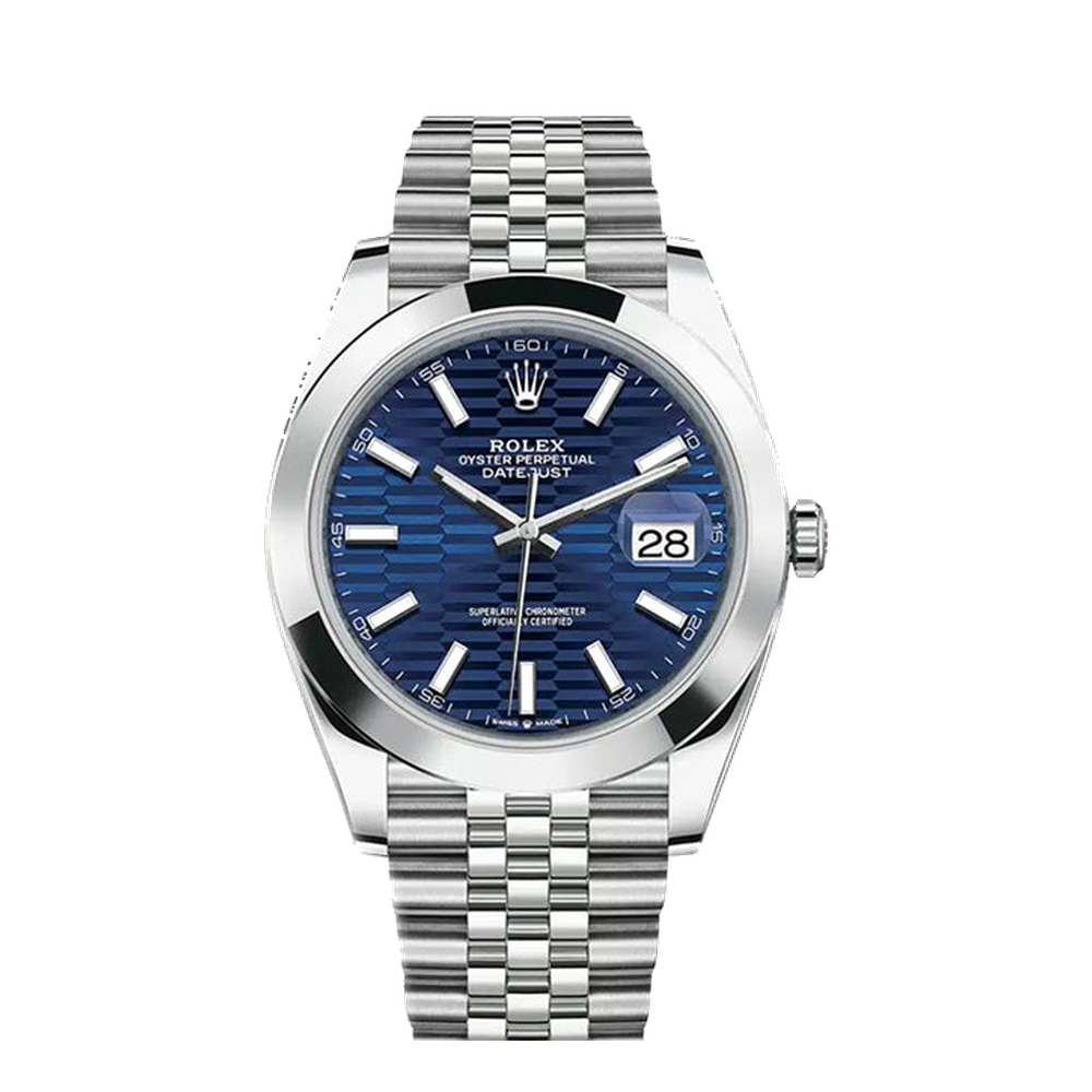 Rolex Datejust 41 Stainless Steel Smooth / Jubilee / Blue- Fluted Blue / Navy Dial Straps