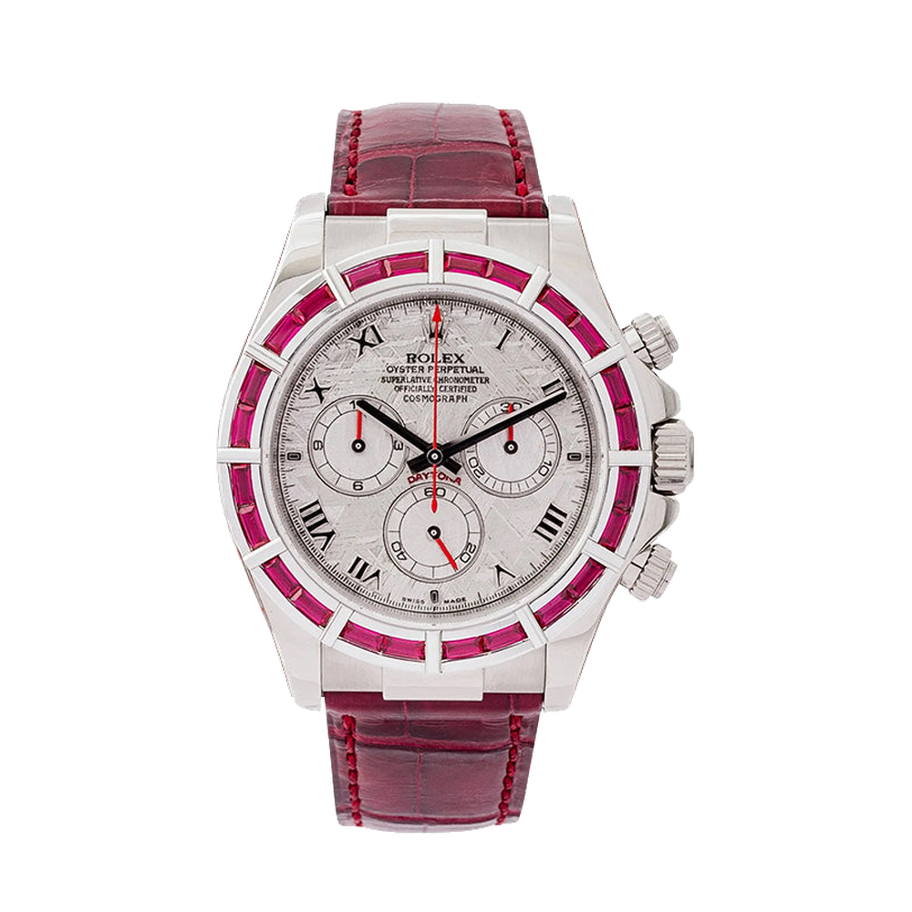 Rolex Daytona White Gold Diamond Ruby Strap