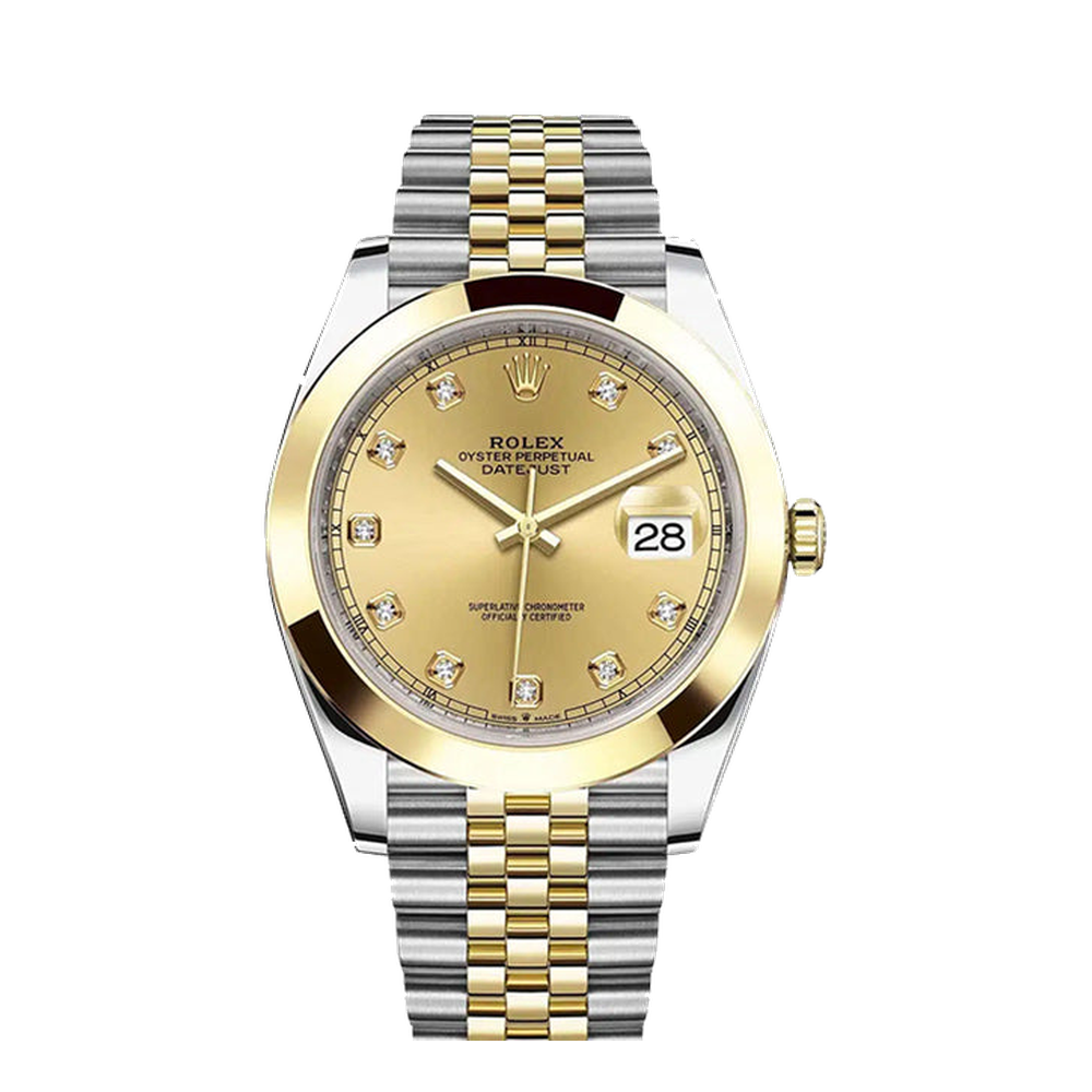 Rolex Datejust 41 Rolesor Yellow Smooth / Jubilee / Champagne - Diamond