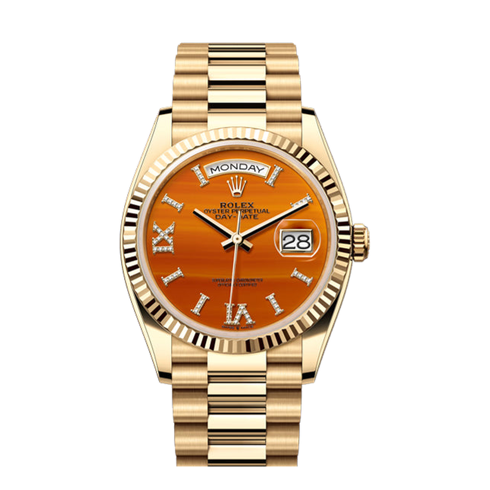 Rolex Day-Date 36 Orange Dial Straps