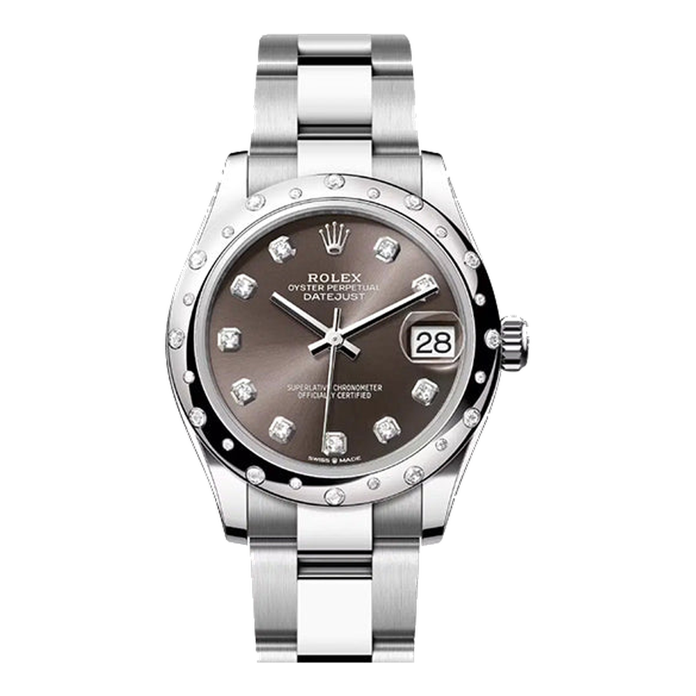 Rolex Datejust 31 Stainless Steel Domed Diamond / Oyster / Grey - Diamond