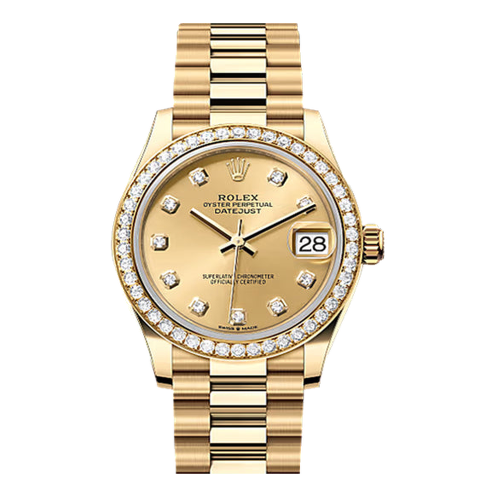 Rolex Datejust 31 Yellow Gold / Diamond / Champagne - Diamond / President