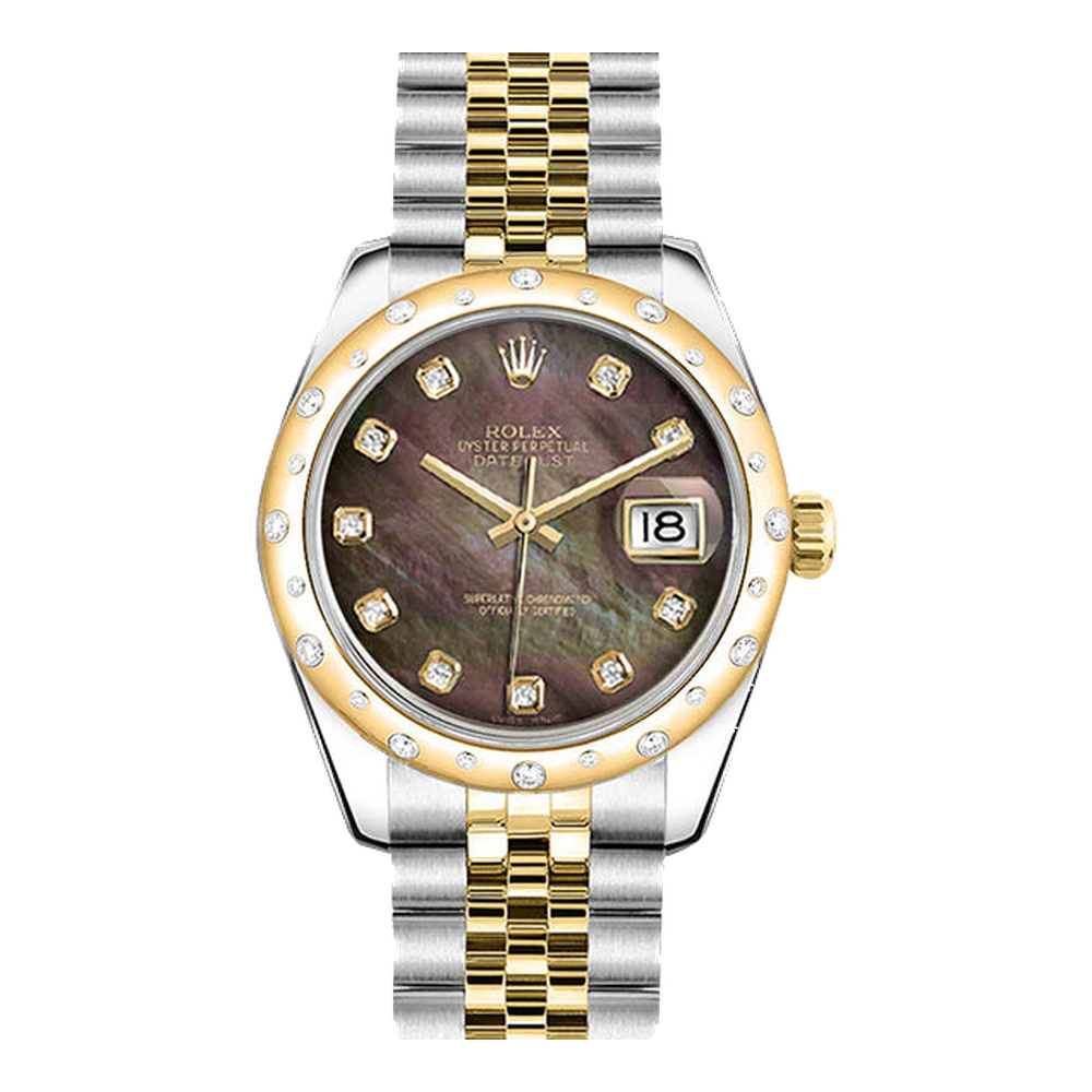 Rolex Datejust 31 Rolesor Yellow Domed Diamond / Jubilee / Black MOP
