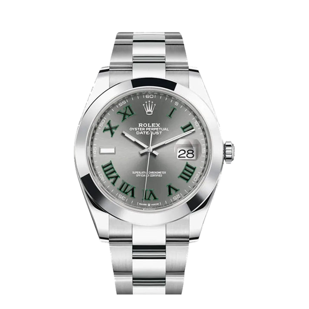 Rolex Datejust 41 Stainless Steel Smooth / Oyster / Slate Roman Grey Dial Straps