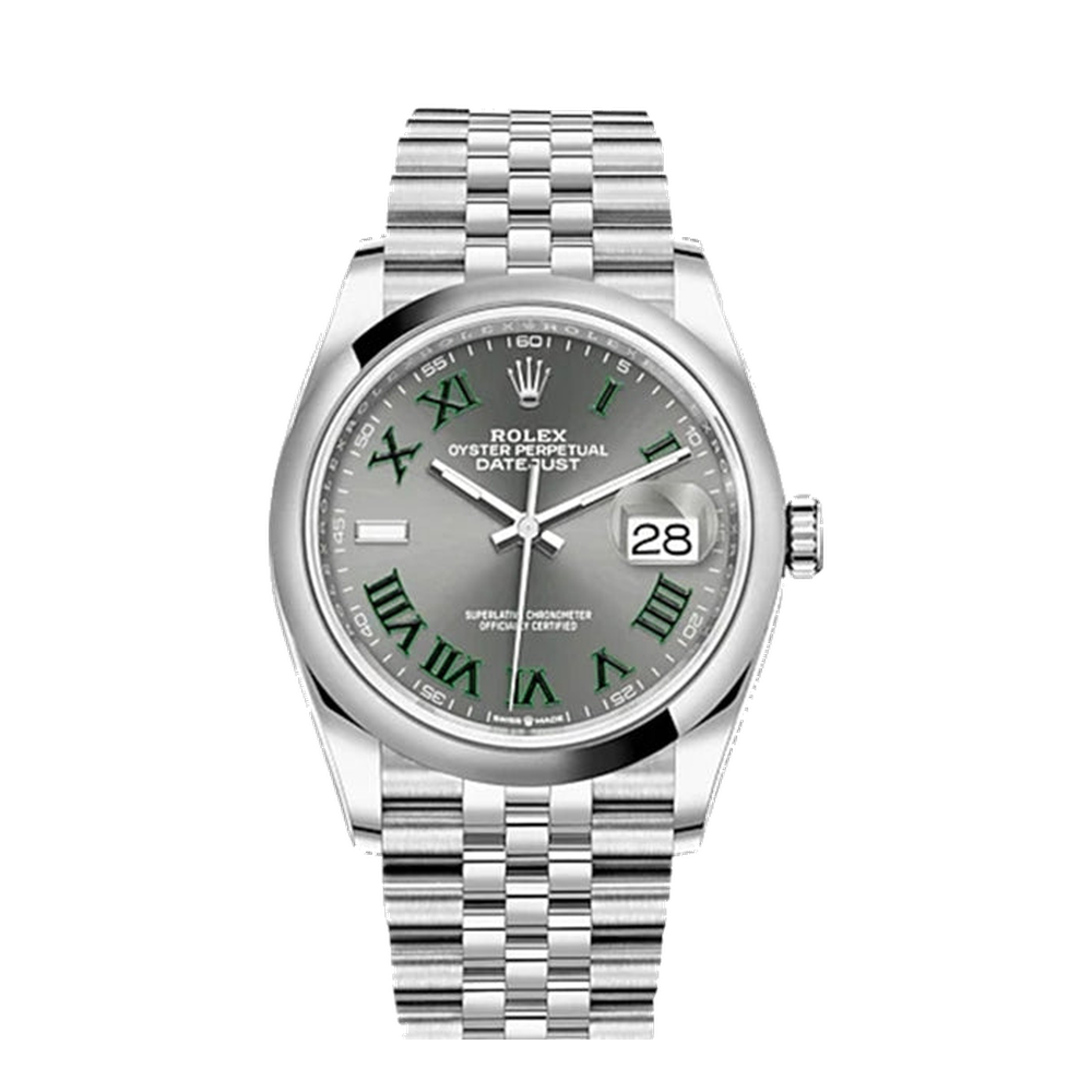 Rolex Datejust 36 Stainless Steel / Domed / Slate - Roman / Jubilee
