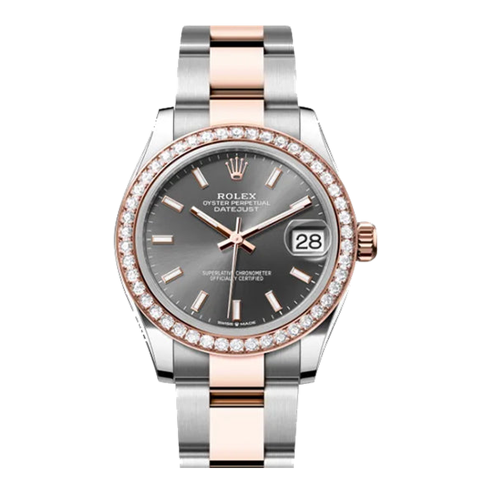 Rolex Datejust 31 Stainless Steel/ Rose Gold / Diamond / Grey / Oyster