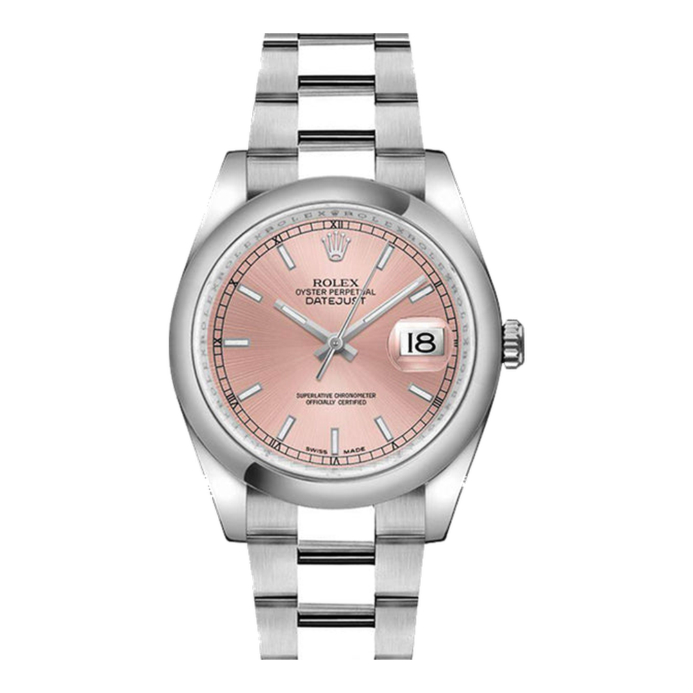 Rolex Datejust 36 Stainless Steel Domed / Oyster / Pink
