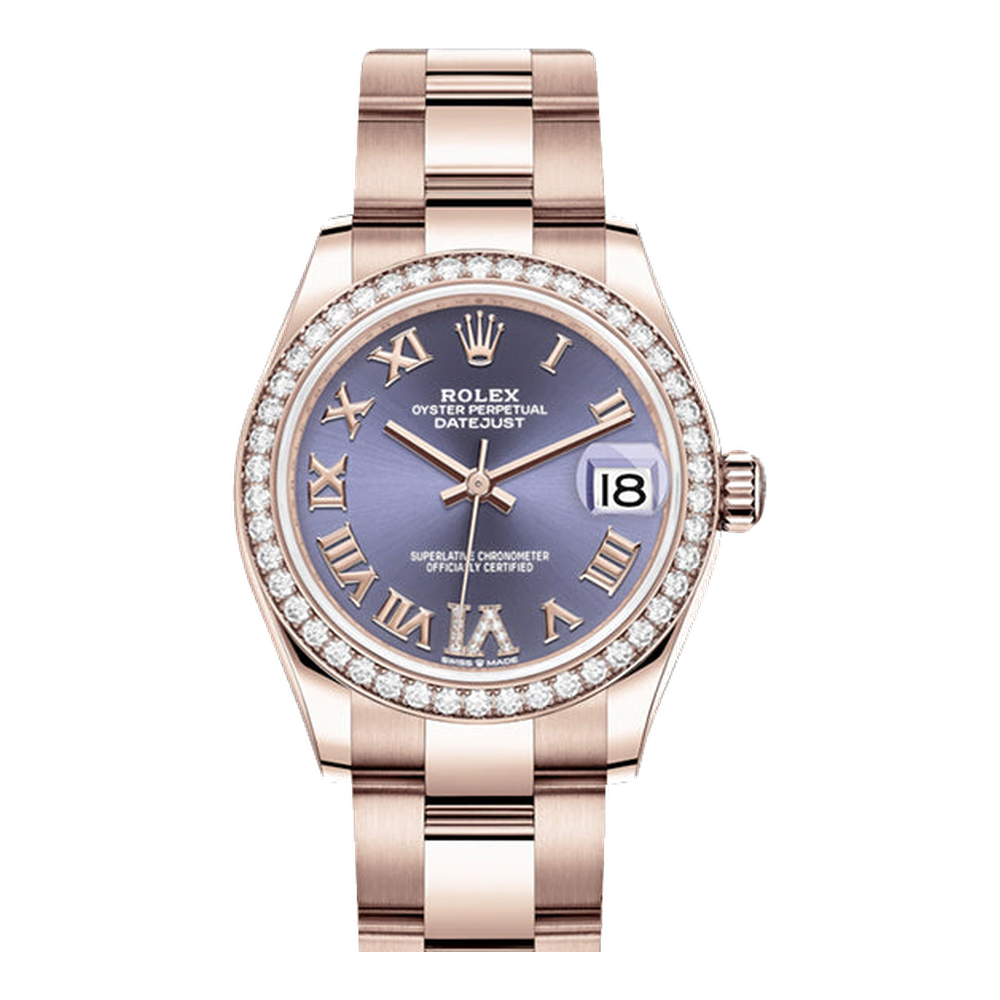 Rolex Datejust 31 Rose Gold / Diamond / Aubergine - Roman / Oyster