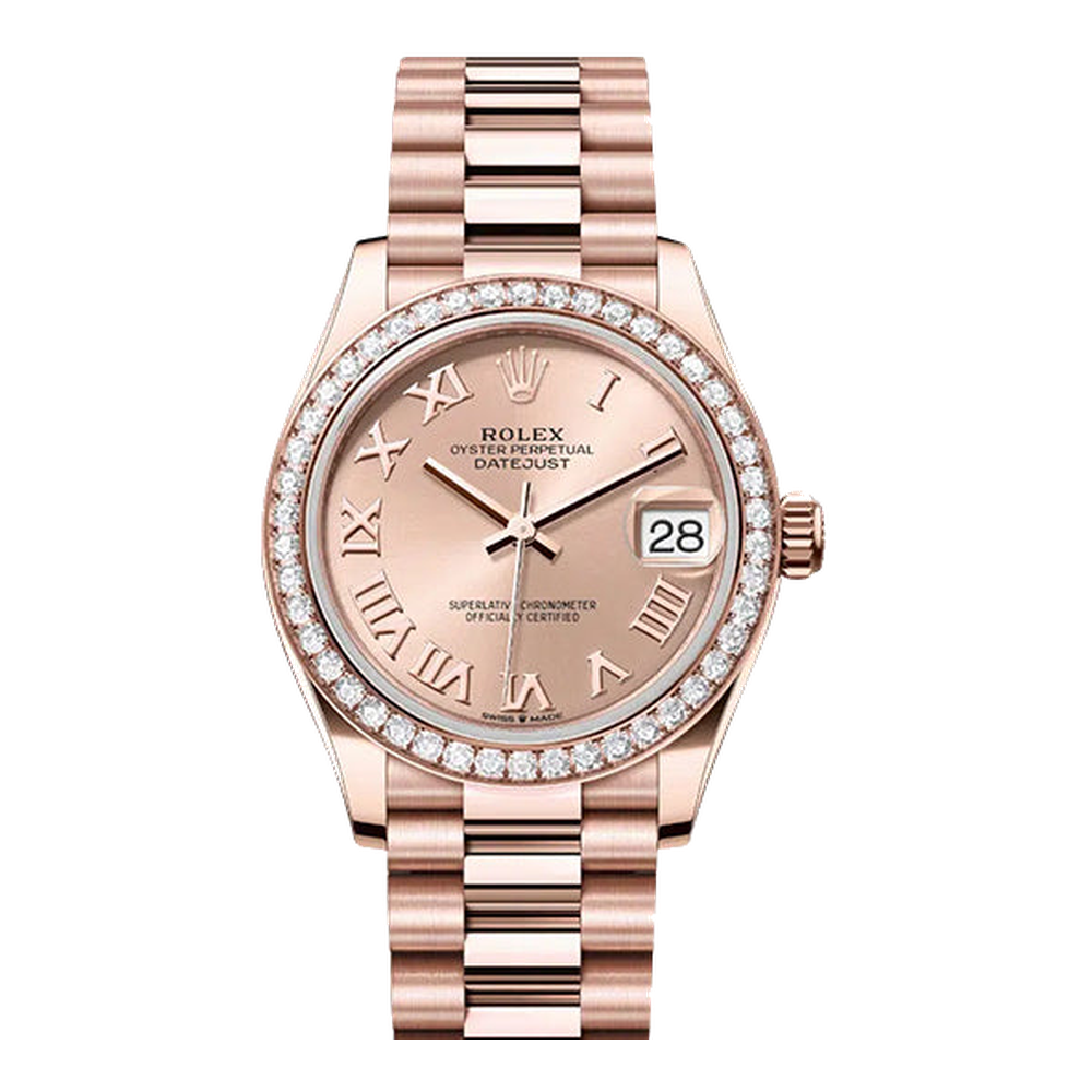 Rolex Datejust 31 Rose Gold / Diamond / Rose - Roman / President