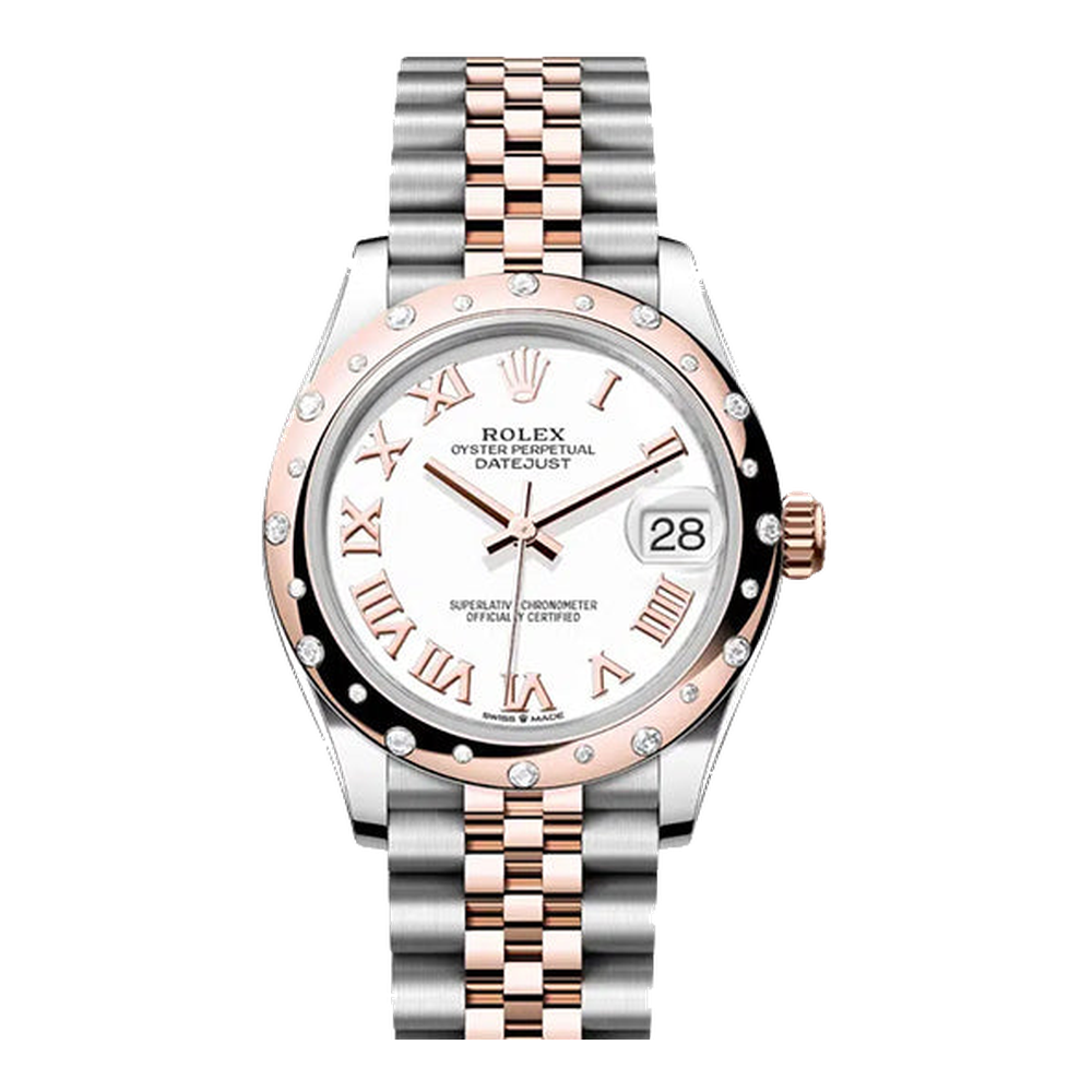 Rolex Datejust 31 Stainless Steel/ Rose Gold / Domed - Diamond / White - Roman / Jubilee