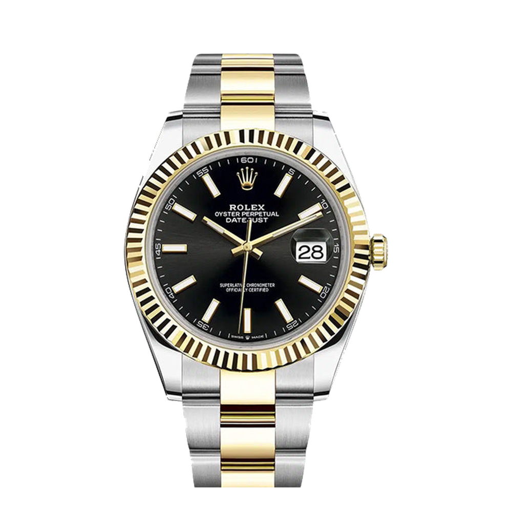 Rolex Datejust 41 Rolesor Yellow Fluted / Oyster / Black