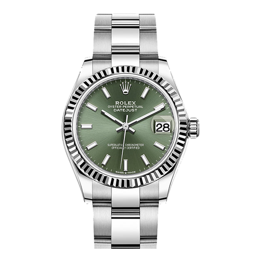 Rolex Datejust 31 Stainless Steel Fluted / Oyster / Green