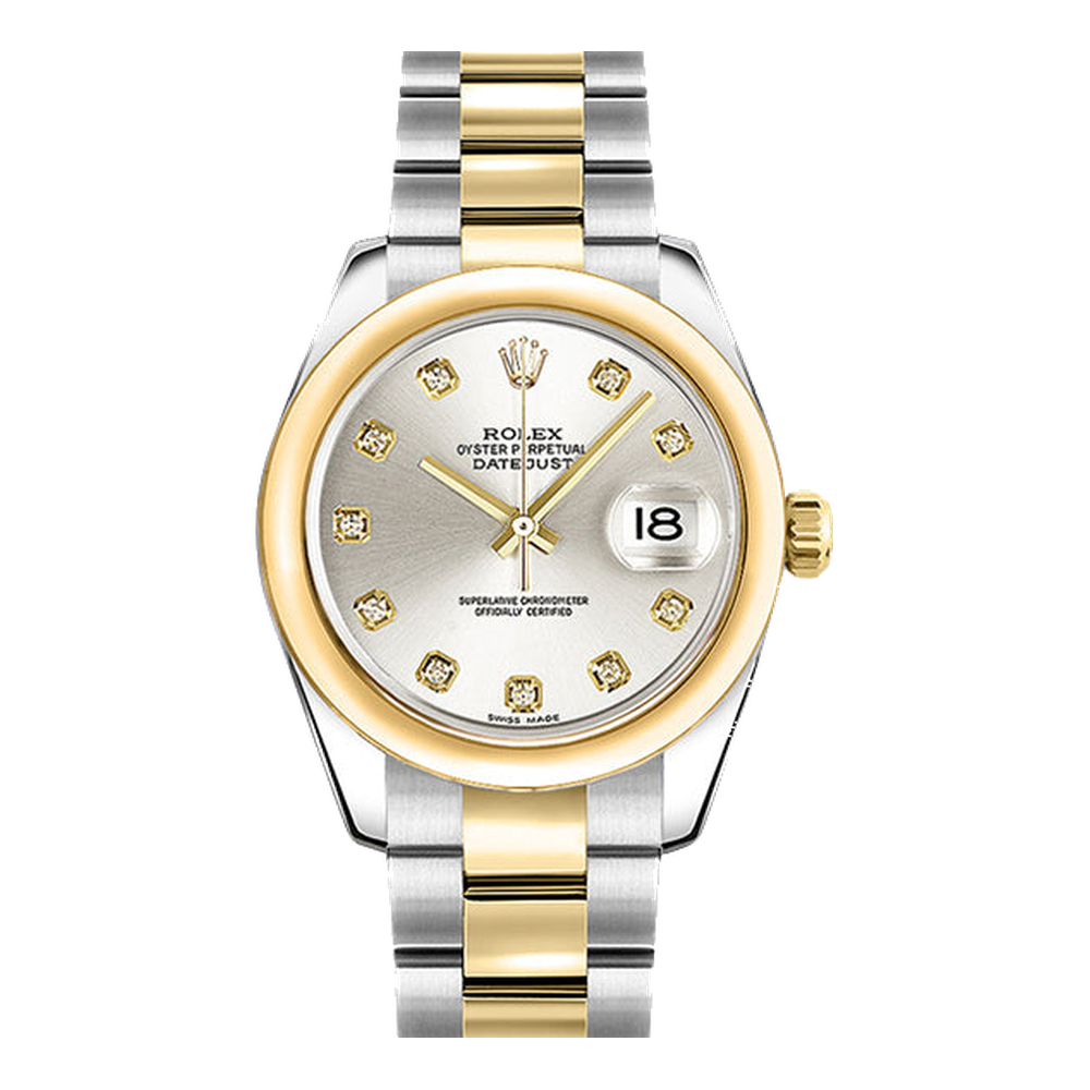 Rolex Datejust 31 Rolesor Yellow Domed / Oyster / Silver Diamond