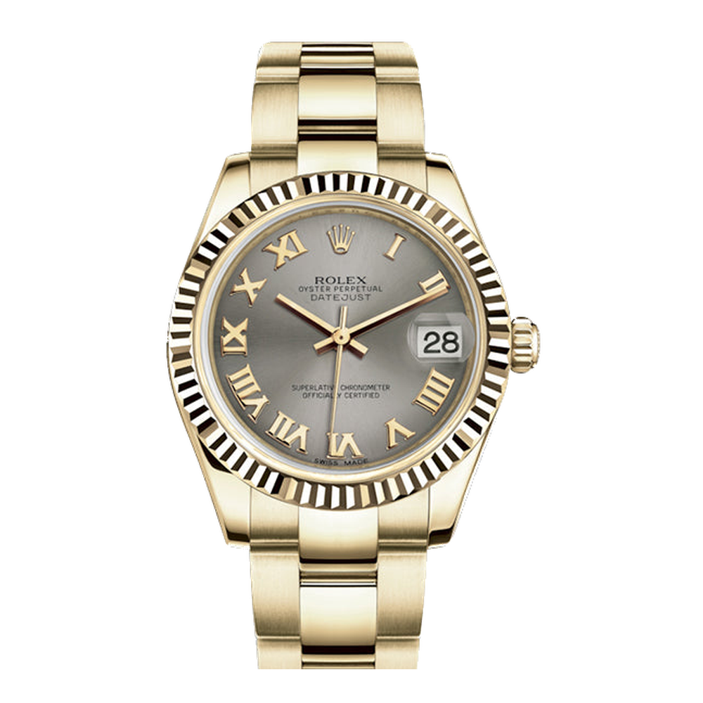 Rolex Datejust 31 Yellow Gold Fluted / Oyster / Steel Roman