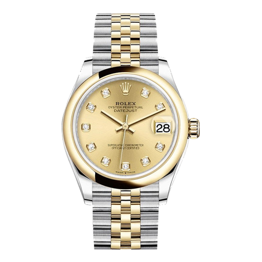 Rolex Datejust 31 Stainless Steel/ Yellow Gold / Domed / Champagne - Diamond / Jubilee